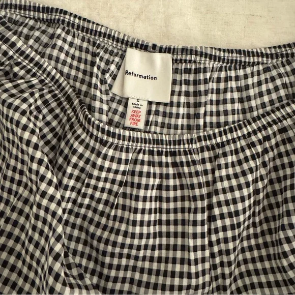 Reformation Pajama Set in Black Gingham - Picture 4 of 4